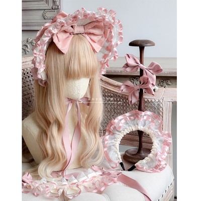 taobao agent [MAID] Original hand -made Odley's party lolita hand -generated powder KC hair band small BNT