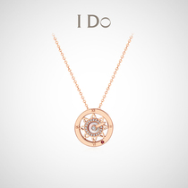(Spot)I Do Romance Series 18K Gold Diamond Necklace Female Pendant Official ido
