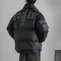 2021 Winter new stand collar down jacket male Japanese Tide brand letter print loose casual fashion fashion coat coat