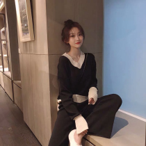  2021 new early autumn net red suit female autumn and winter small fragrance Western style fashion temperament sweater pants two-piece suit