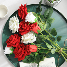 Имитационный букет роз, декоративная гостиная, поддельные цветы, сухие цветы, свадебные украшения, домашняя обивка, меблированный шелк.