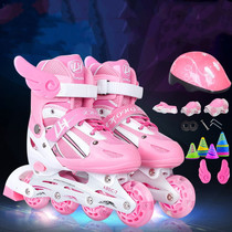  Skates girls adjustable size net red can brake and walk boys roller high-end roller skates