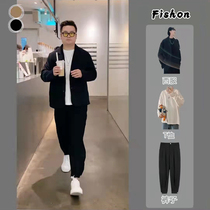 Qingzhi Chao Man Fat Leisure Suit Set Micro Fat Men Summer Short Sleeve Suit Coat Rui Shuai