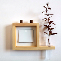 Log Hydroponic Decoration Living Room Brief Modern Wood Switch Patch Socket Frame Solid Creative Home