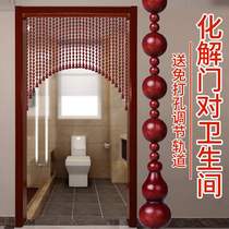 Partition from the door to the toilet door peach wood gourd crystal bead curtain living room bedroom bathroom no punching