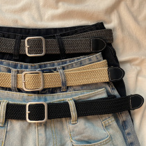 Canvas Belt Mens Youth Trends 2021 New 100 Hitch Pants With Women Jeans Woven Belt Men Ins