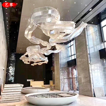 Sales department Sand table streamer charm Non-standard engineering custom front desk Hotel lobby art crystal hanging in the air decoration