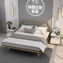 Nordic Iron Art Double Bed Light Extravaganza Nets Red Gold Princess Bed 1 8 m 1 5 m Modern Minimalist Apartment Bed