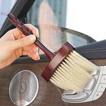Solid wood lengthened car air outlet dust removal brush car dust removal artifact soft hair brush car car wash cleaning products
