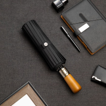 Left Umbrella Mens Oversized Fully Automatic Shrinkable Folding Double Wind and Heavy Rainfall