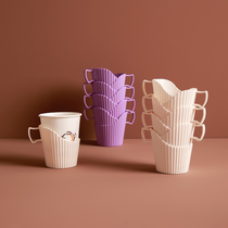 Taihe disposable paper cup holder plastic cup holder heat insulation cup holder paper cup bottom holder wedding festive cup holder 8 sets
