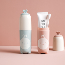 Travel toothbrush storage box portable wash cup brushing Cup cute couple toothpaste tube toothbox set