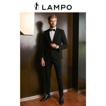 LAMPO blue leopard mens trousers business dress comfortable stretch suit trousers slim suit pants