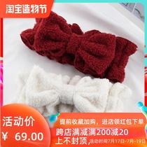 Japan gelato pique Coral velvet bow Cute lace face wash makeup hair band hair band GP