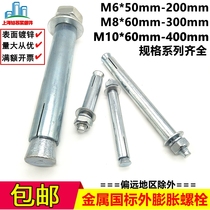 National standard galvanized metal iron expansion screw extension bolt pull explosion external explosion M6M8M10*60*100--400