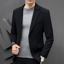  Casual small suit mens spring and autumn Korean version slim trend all-match suit trend brand business mens black jacket