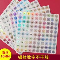 Tear not rotten Waterproof 1-500 serial number 1-100 Nail polish glue bottle number Digital cup number Sticker Round Laser waterproof label Coding Self-adhesive label 10mm Small 13mm Medium