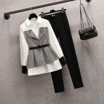 Big Code Women Dress Slightly Fatter Sister Spring Dress New Minus Age Temperament Two Fried Street Shirts Small Leggings Two Suits