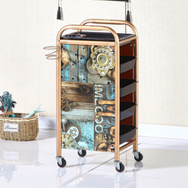 Hairdressing tool cart beauty trolley hair salon hair stylist special bar car dyed and hot retro barber shop five-story cart