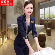 2021 new autumn and winter physiotherapy health care Hall foot bath technician tooling seven-point sleeve beautician work clothes temperament female