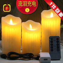 LED electronic candle light drop wax tears simulation paraffin lamp Wedding bar romantic usb charging remote control candle light