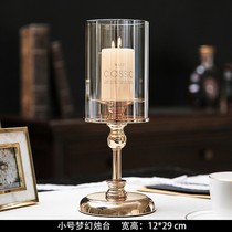 Nordic-style candlestick ornaments light luxury glass cover romantic candlelight dinner props vintage dining table decoration lights for home use