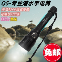 Jin Sanying Q5 professional diving flashlight p50 super bright strong light outdoor underwater waterproof LED rechargeable underwater lighting