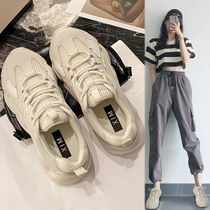  MAROLIO~Net celebrity blogger wearing guide leather daddy shoes women spring and autumn 2021 new breathable mesh tide