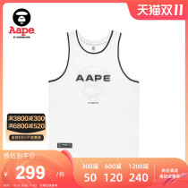 Aape mens spring and summer colloidal letter ape face embroidery jacquard sports sleeveless vest 0747XXG