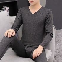 De Rong thermal underwear mens suit autumn unscented thin fever mens V-collar autumn trousers in the bottom to wear ny