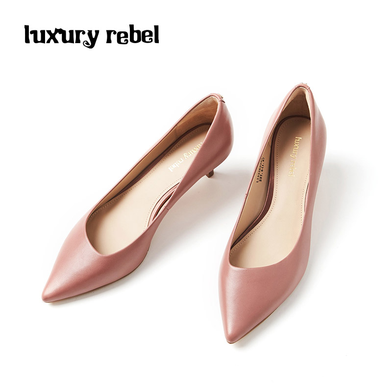 LR Women's Shoes Luxury Rebel New Spring and Summer Simple Fashion Tip-heeled Single Shoes Shallow Mouth Women's Shoes