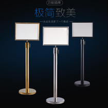 A3 vertical lifting Billboard indication notice guide display stand stainless steel A4 stand display sign