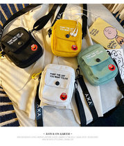 Korean version of ins children canvas messenger bag 2022 new small fresh women's bag student Joker boy shoulder bag