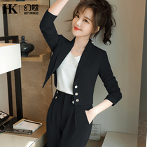 Small Sub Suit Jacket Woman Short Section 2021 New Exploits Professional Dress Temperament Goddess Fan Fashion West Suit Suit