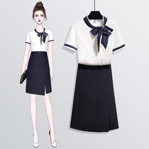 Stewardess uniform professional suit female summer new temperament goddess fan beauty salon hotel front desk work clothes skirt