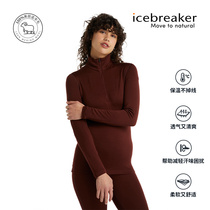 icebreaker 100% merino wool womens 260 Tech long sleeve base shirt interior warm