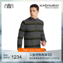 icebreaker 100% merino wool men Waypoint long sleeve half zipper top