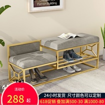 Nordic light and luxurious shoe-changing stool home doorway door-to-shoe stool Entrance Shoes cabinet Shoe Rack Stool Integrated Soft Bag Cushion