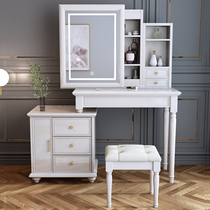 American solid wood dressing table telescopic storage cabinet one bedroom light luxury luxury dressing table female sliding mirror makeup table