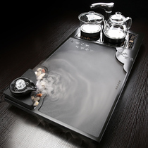 Atomized water tea tray set home whole piece of black gold stone integrated simple modern tea sea automatic big tea table