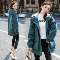 Loose thick coat womens long winter clothes New Korean version plus velvet Parker clothes fat mm large size tooling cotton clothes women