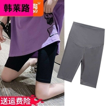 Korean pregnant pants summer thin leggings summer anti-light yoga shark pants tight five-fitting pants Summer Shorts