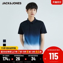 Jack Jones summer half short sleeve mens New lapel T-shirt gradient casual tide tPOLO-SHIRT top