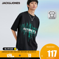 Jack Jones Summer Men Tide OVERSIZED Contrast Offset Printing Short Sleeve T-shirt 221201410