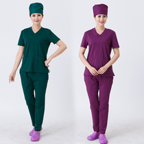Breathable soft cotton stretch hand dressing inside clothes doctors clothes on duty Pajamas split short sleeve mens and Womens Surgical clothes