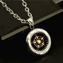 Korean version of titanium steel mens necklace hip-hop tire personality pendant ins Wind Tide people European and American wild niche design sense