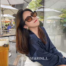  gm sunglasses 2021 new black frame brown male and female couples TOMY sunglasses small red book recommended Korean version tide summer