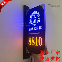 Personalized double-sided triangle LED with light luminous house number custom made hotel KTV box club foot bath indicator