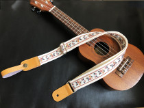 Original small floral embroidery universal ukulele shoulder strap handmade ukulele strap ukulele strap