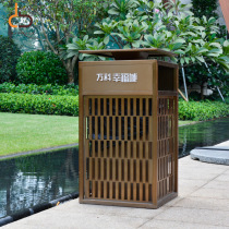 Outdoor garbage can sanitation street garbage can outdoor community park stainless steel environmental protection garbage can metal fruit box